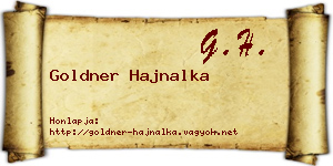 Goldner Hajnalka névjegykártya